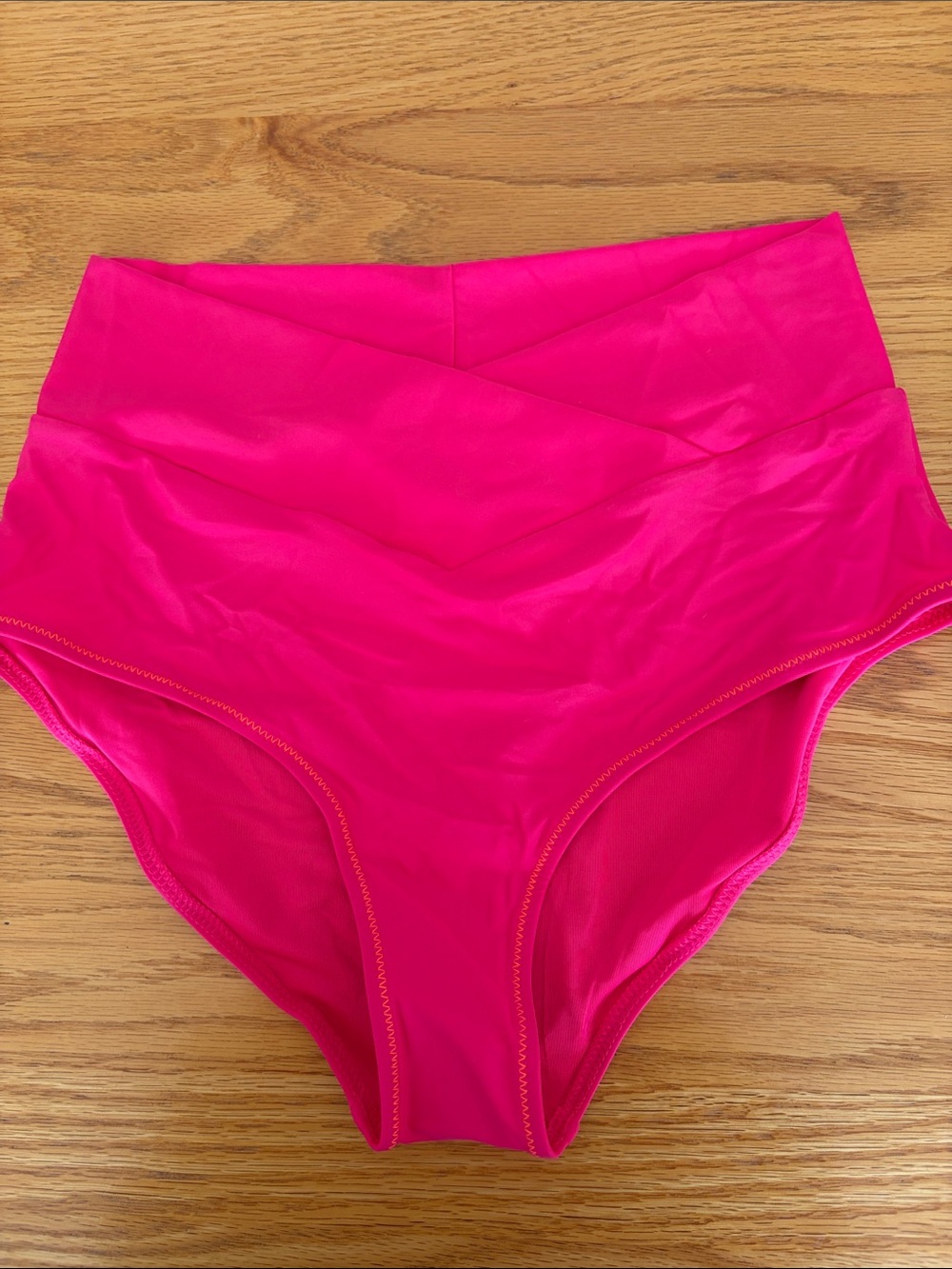 aerie High-Waist Bikini Bottoms in Bright Pink